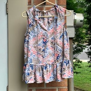 Charming Charlie colorful flowy tank top